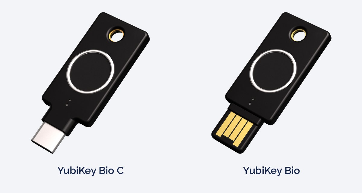 YubiKey Bio C (USB-C) and YubiKey Bio (USB-A) with fingerprint readers